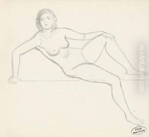 Femme Nue Assise Oil Painting by Andre Derain