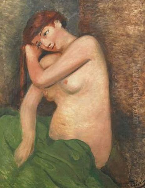 Buste De Femme Assise Aux Seins Nus, 1927-1928 Oil Painting by Andre Derain