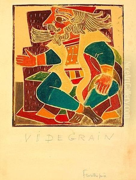 Volume (350 X 282), Relie, 
Compose De 243 Pages De Velin D'archessous Couverture De Parchemin. Oil Painting by Andre Derain