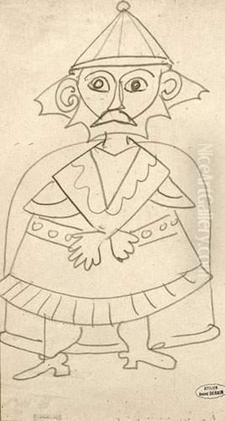 Personnage.
 Cachet D'atelier En Bas A Droite. Oil Painting by Andre Derain