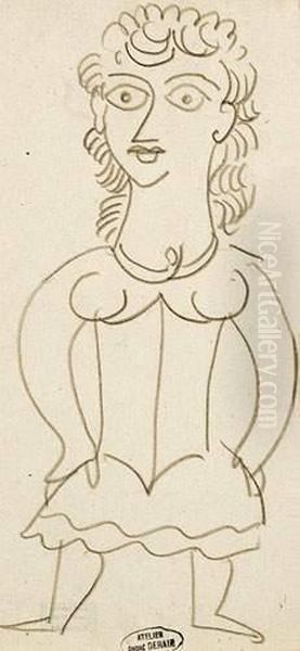 Personnage.
 Cachet D'atelier En Bas A Droite. Oil Painting by Andre Derain