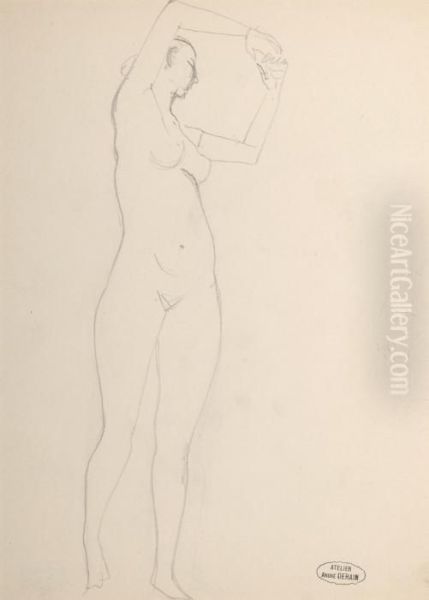 Nu Debout Les Bras Leves Oil Painting by Andre Derain