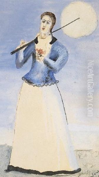Femme A L'ombrelle Oil Painting by Andre Derain