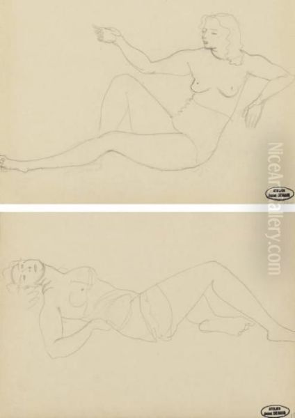 Femme Nue Assise Oil Painting by Andre Derain