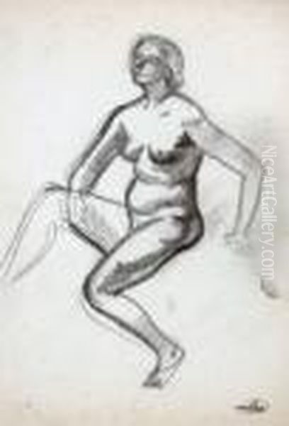 Nu Assis. Oil Painting by Andre Derain