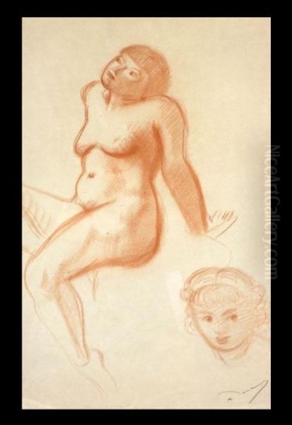 Nude Study Oil Painting by Andre Derain