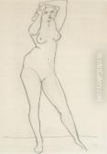 Nu Se Coiffant Oil Painting by Andre Derain