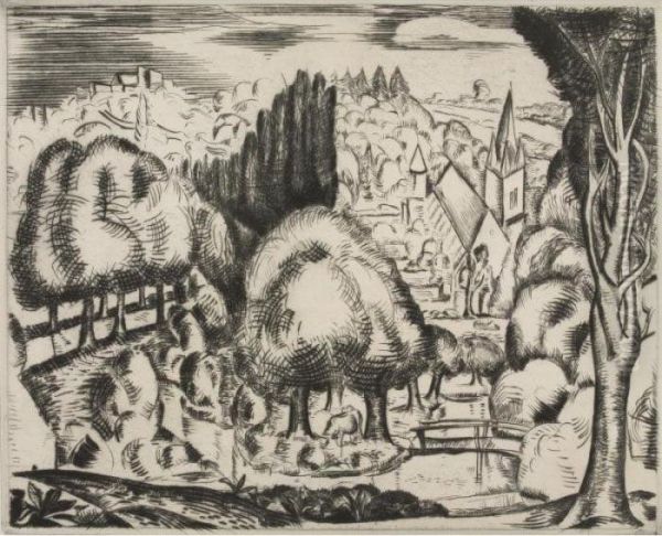 Landscape In The Italian Manner Oil Painting by Andre Derain