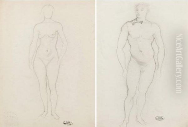 (ii) Etude D'homme Nu Debout Oil Painting by Andre Derain