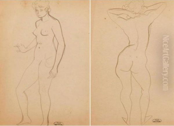 (ii) Nue Debout Oil Painting by Andre Derain