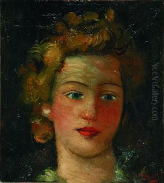  Tete De Jeune Femme Blonde  Oil Painting by Andre Derain