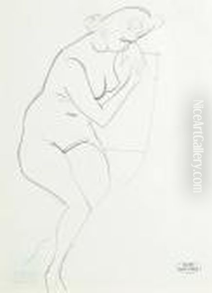 Female Figure Study Oil Painting by Andre Derain