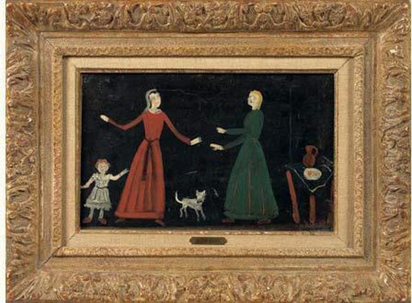 Trois Personnages Au Chien Oil Painting by Andre Derain