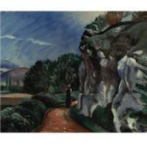 Chemin Anime Aux Environs De Castel Gandolfo Oil Painting by Andre Derain
