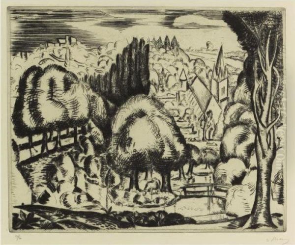 Landscape In The Italian Manner (adhemar 49) Oil Painting by Andre Derain
