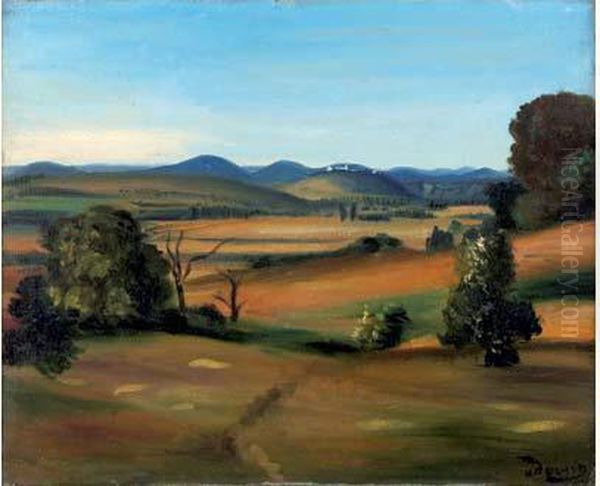 Paysage Aux Environs De Villeneuve-les-avignon, Circa 1930 Oil Painting by Andre Derain