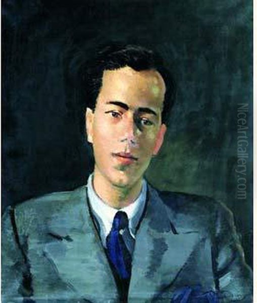 Portrait D'homme (cecil Lichaelis) Oil Painting by Andre Derain
