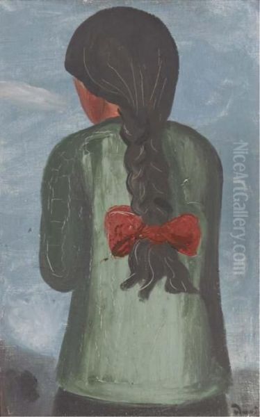 A Young Girl With A Red Bow Oil Painting by Andre Derain