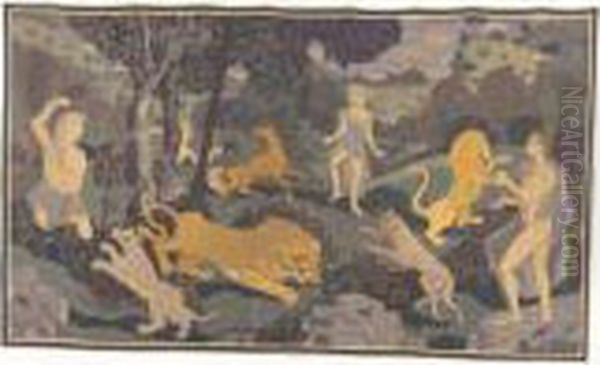 L'age D'or (paradis Terrestre, La Chasse) Oil Painting by Andre Derain