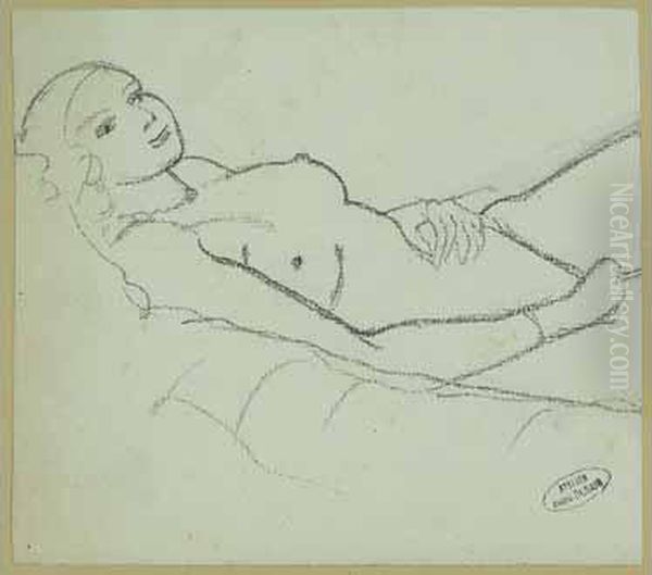 Jeune Femme Nue Couchee Oil Painting by Andre Derain