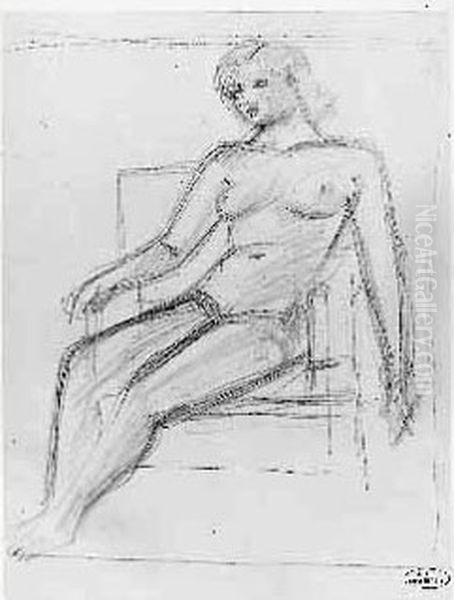 Femme Nue Assise Oil Painting by Andre Derain