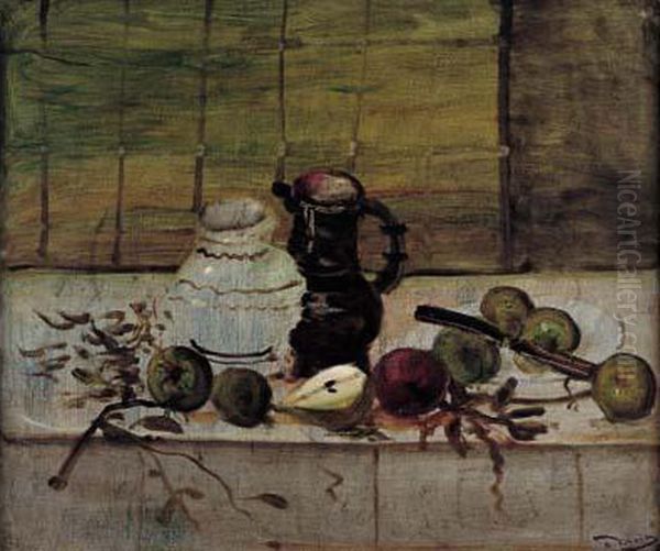 Pichets Et Fruits. Circa 1946-1948. Oil Painting by Andre Derain