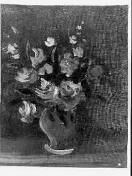 Vase De Fleurs. Huile Sur Toile Signee En Bas A Droite Oil Painting by Andre Derain