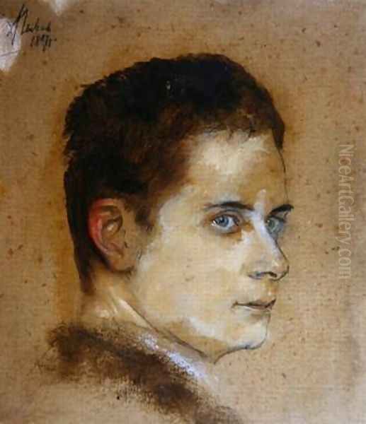 Maximilian Harden 1861-1927 Oil Painting by Lenbach Franz Von
