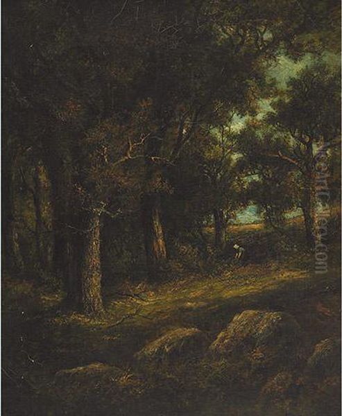 Fontainebleau Woods Oil Painting by Narcisse-Virgile D Az De La Pena