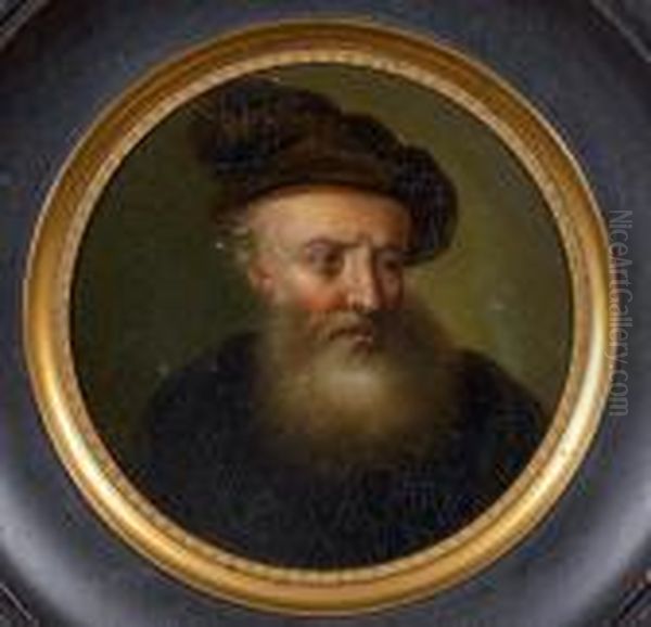 Homme Au Beret Oil Painting by Christian Wilhelm Ernst Dietrich