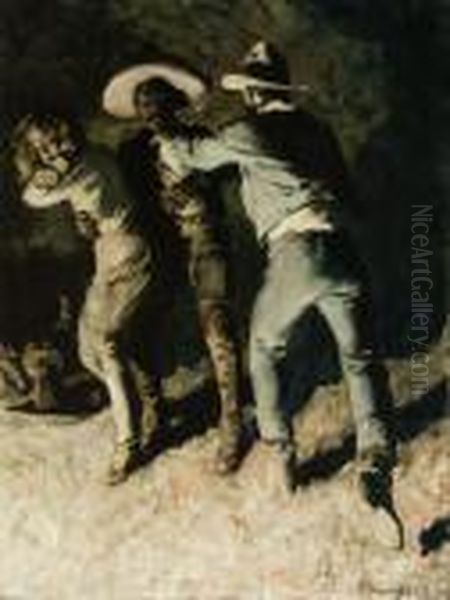 Western Story Illustration Oil Painting by Maynard Dixon