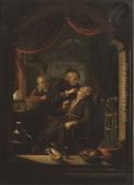 The Dentist Oil Painting by Gerrit Dou