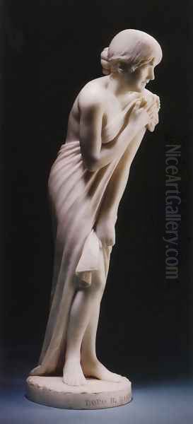 After The Bath Oil Painting by Cesare Lapini