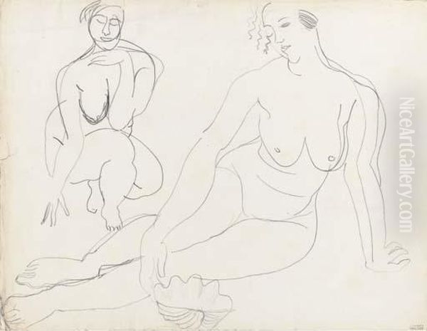 Femme Au Coquillage Oil Painting by Raoul Dufy