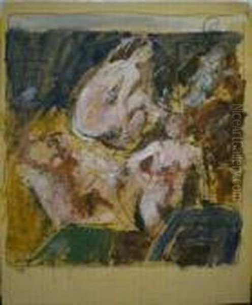 Trois Baigneuses, Circa 1936 Oil Painting by Charles Georges Dufresne