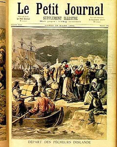 Departure of the Icelandic Fishermen Oil Painting by Frederic-Theodore Lix
