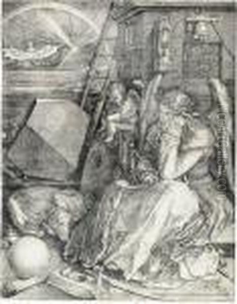 Melancolia I Oil Painting by Albrecht Durer