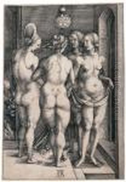 Four Naked Women Oil Painting by Albrecht Durer