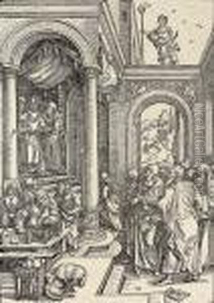 The Presentation Of The Virgin In The Temple Oil Painting by Albrecht Durer