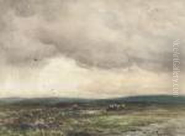 A Stormy Evening Oil Painting by Wycliffe Egginton