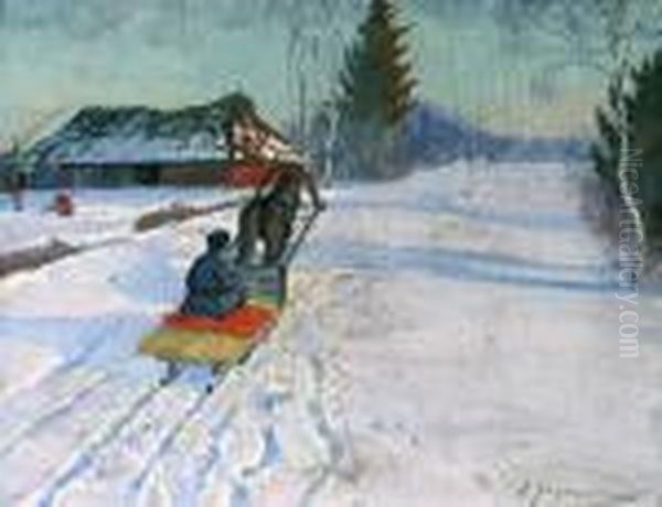 Winter Landscape Oil Painting by Andrei Afanas Evich Egorov