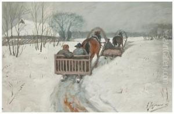 In Slates Oil Painting by Andrei Afanas Evich Egorov