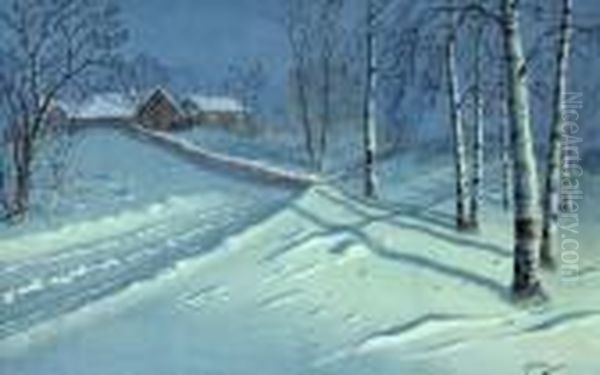 Paysage Sous La Neige. Oil Painting by Andrei Afanas Evich Egorov