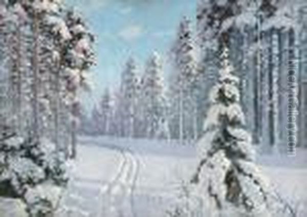 Verschneiter Wald Oil Painting by Andrei Afanas Evich Egorov