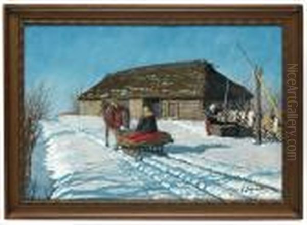Landskap Med Slade. Oil Painting by Andrei Afanas Evich Egorov