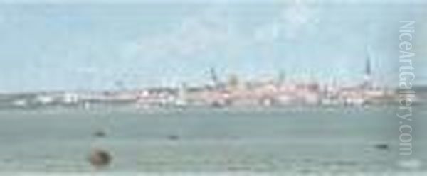 View Of The Shore Line Of Tallinn Oil Painting by Andrei Afanas Evich Egorov