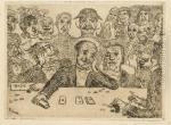 Les Joueurs Oil Painting by James Ensor