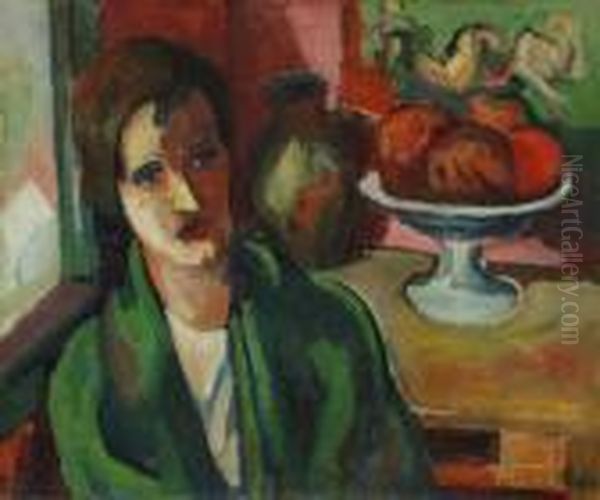 Portrait De Femme Oil Painting by Henri Epstein