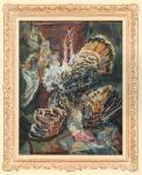 Martwa Natura Z Indykiem Oil Painting by Henri Epstein