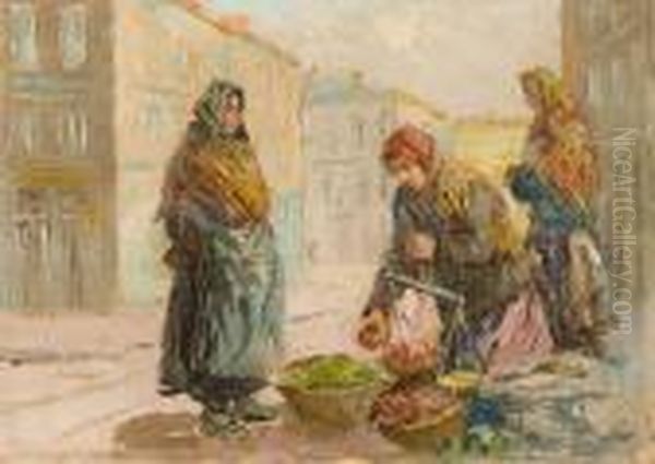 Przekupka Oil Painting by Erno Erb